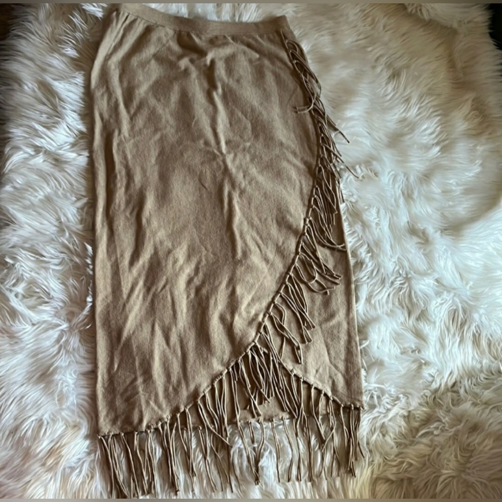 Soft Surroundings Fringe Skirt Native South Western Style MEDIUM Midi